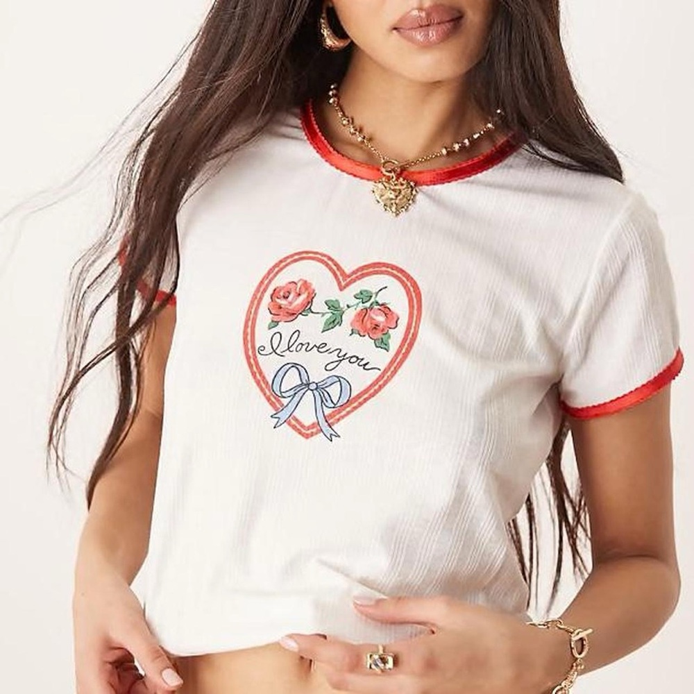 For Love and Lemons I Love You Cream Baby T Shirt